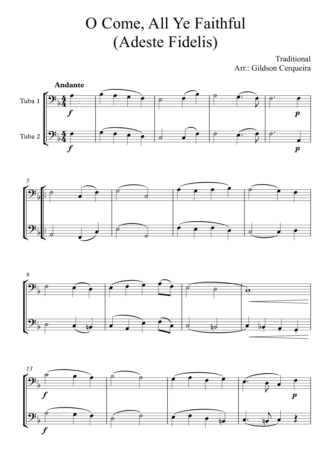 O Come, All Ye Faithful (Adeste Fidelis) (arr. Gildson Cerqueira)