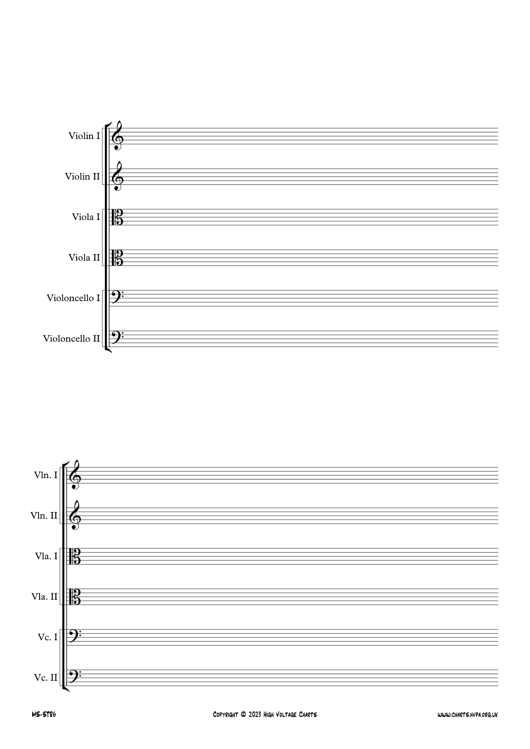 Manuscript Paper - String Sextet