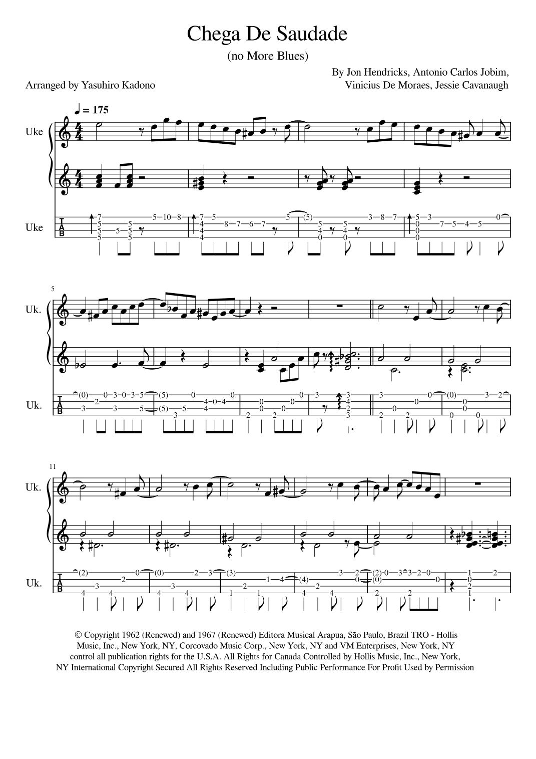 Chega De Saudade (no More Blues) (arr. Yasuhiro Kadono)