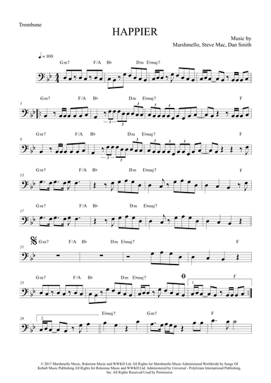 Happier (arr. The Sheet Music Library)