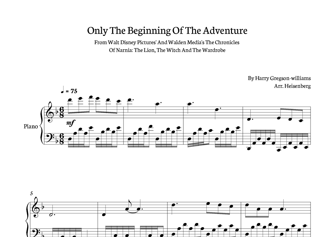 Only The Beginning Of The Adventure (arr. Heisenberg)
