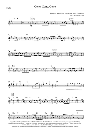 Gone, Gone, Gone (arr. Fernando Britto)