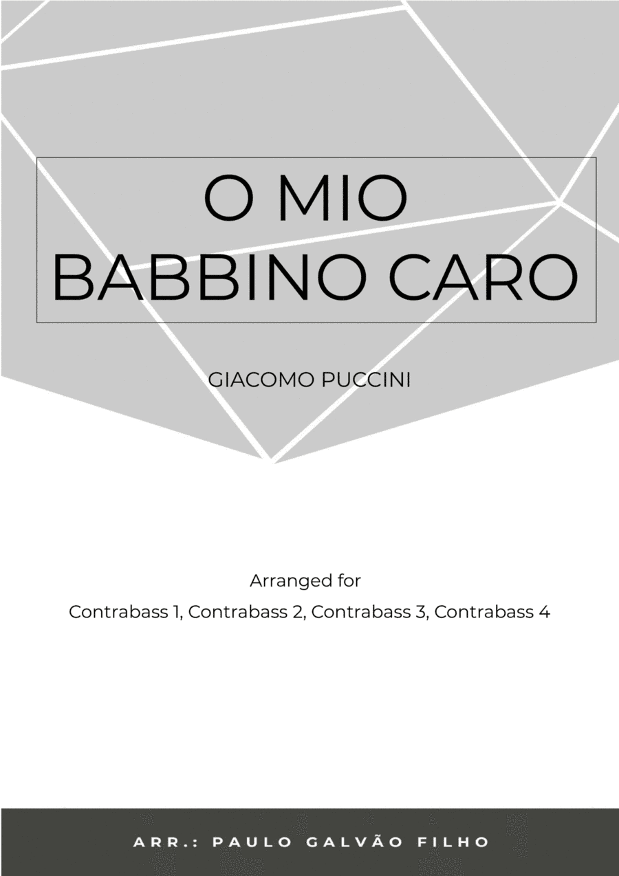 O MIO BABBINO CARO - CONTRABASS QUARTET (arr. Paulo Galvão Filho)