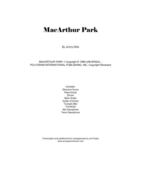 Macarthur Park (arr. Jim Farley)