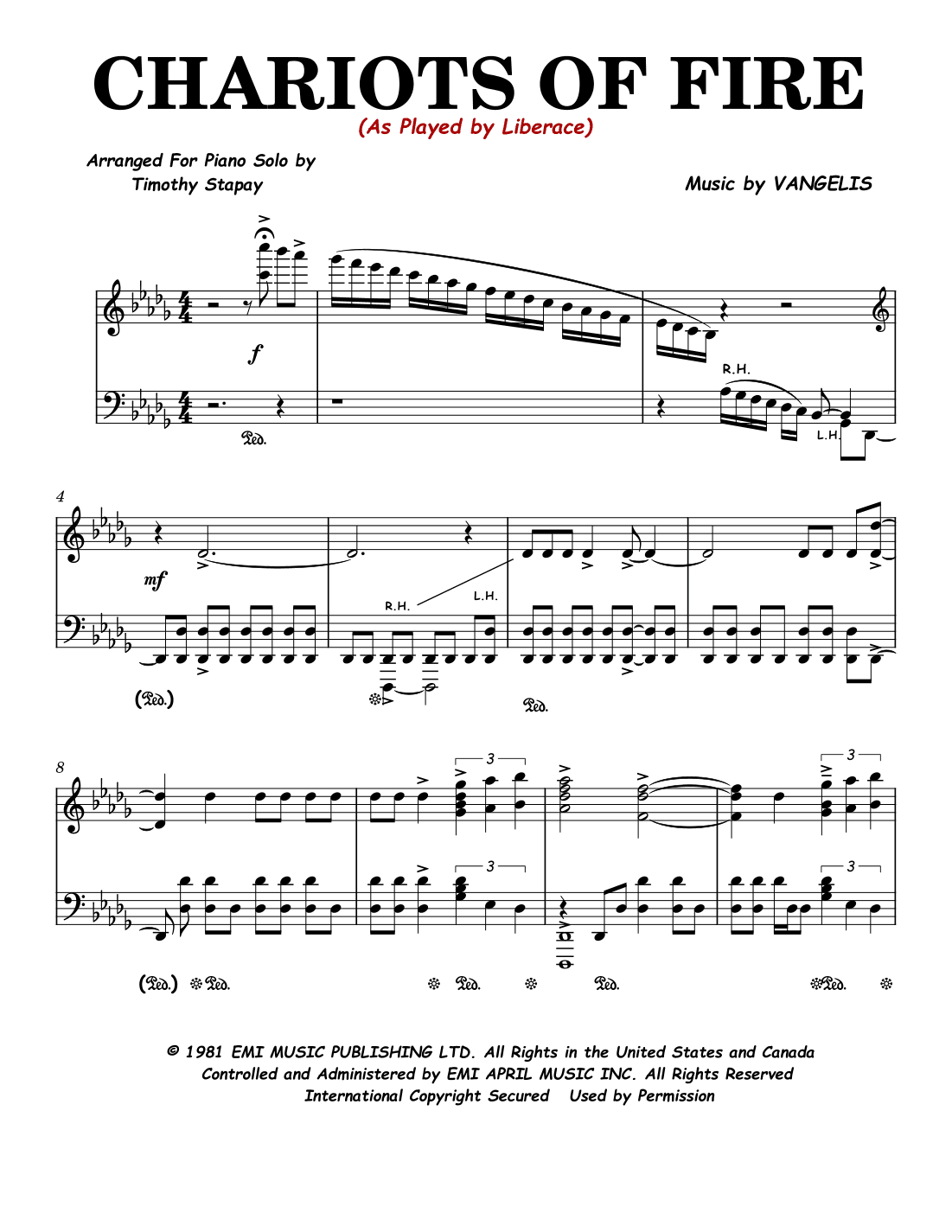 Chariots Of Fire (arr. Timothy Stapay)