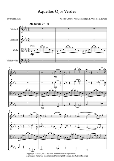 Aquellos Ojos Verdes (green Eyes) (arr. Martin Ash)