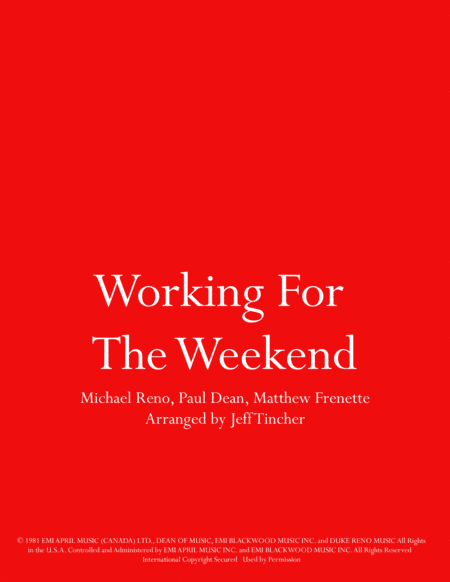 Working For The Weekend (arr. Jeff Tincher)