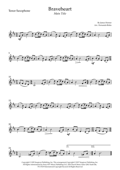 Braveheart - Main Title (arr. Fernando Britto)