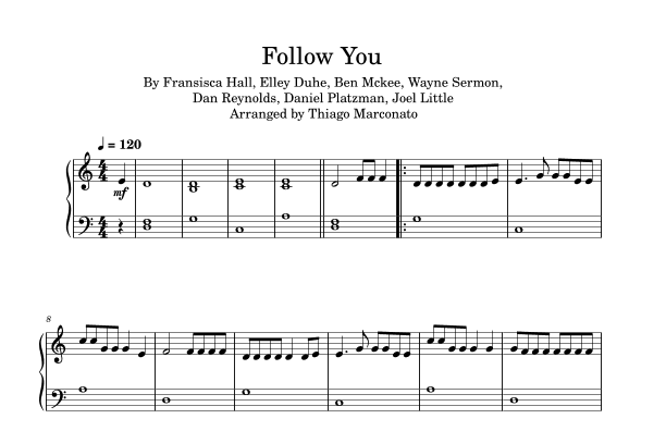 Follow You (arr. Thiago Marconato)