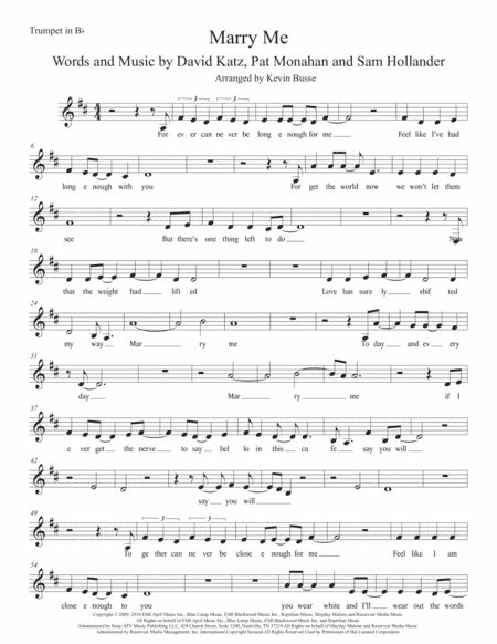 Marry Me (arr. Kevin Busse)