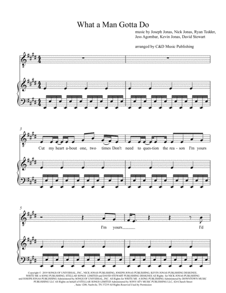 What A Man Gotta Do (arr. C&D Music Publishing)