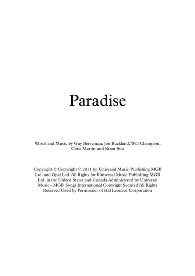 Paradise (arr. Juan Manrique)