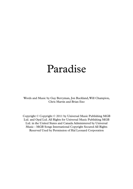 Paradise (arr. Juan Manrique)