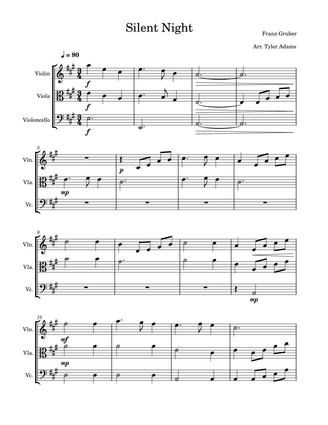 Silent Night (String Trio) (arr. Tyler Adams)