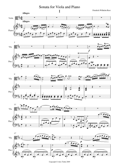 Sonata for Viola and Piano (arr. Alex Tinlin)