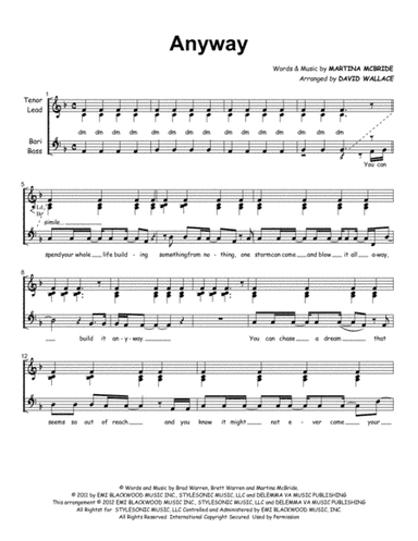 Anyway (arr. Klose Harmoneez)