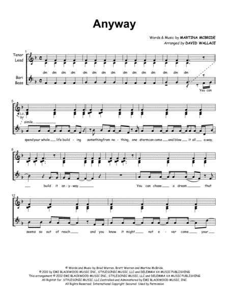 Anyway (arr. Klose Harmoneez)