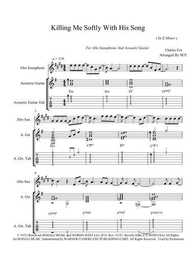 Killing Me Softly With His Song (arr. Milorad Petrovic)