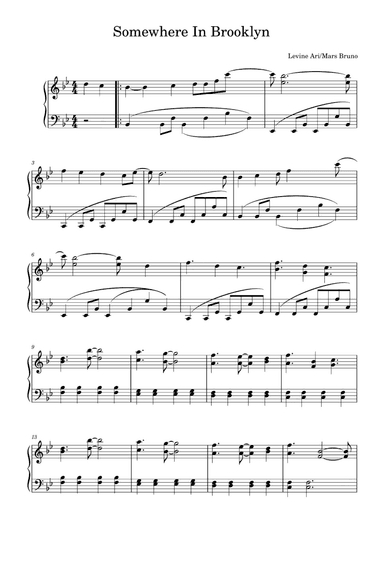 Somewhere In Brooklyn (arr. Bruno Mars)