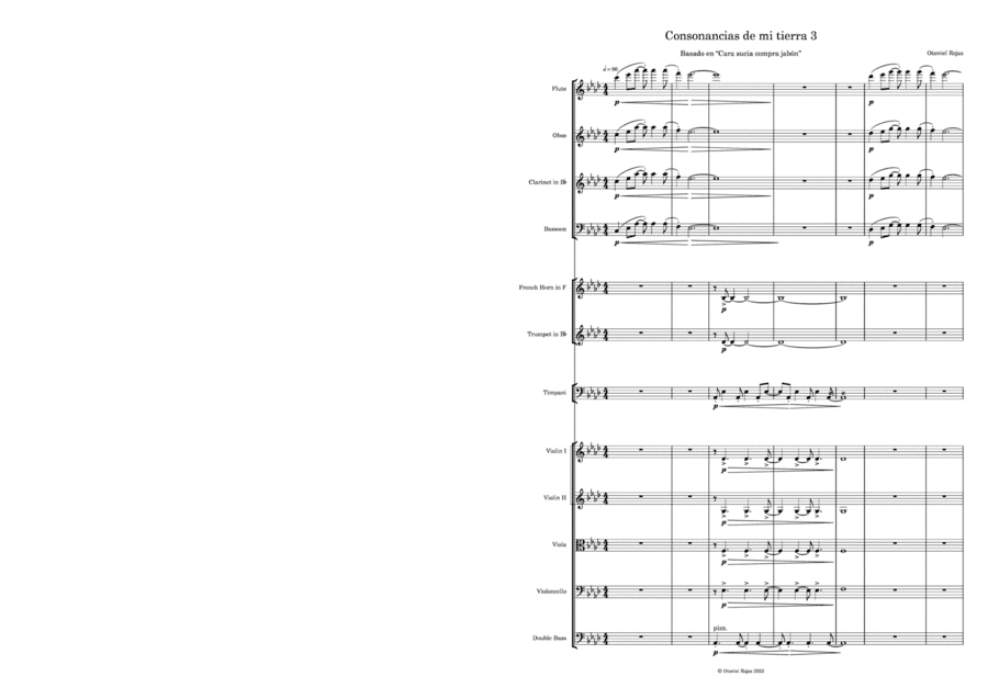 Consonancias de mi tierra 3 Orchestration