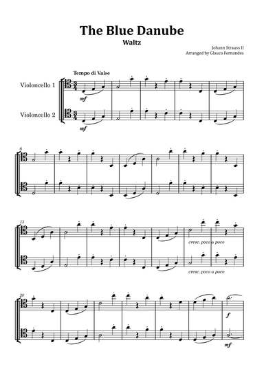 The Blue Danube - Cello Duet (arr. Glauco Fernandes)
