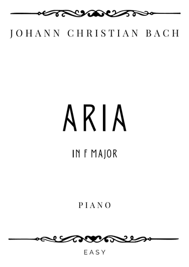 J.C. Bach - Aria in F Major (BWV 131) - Easy (arr. Piacere Music Sheets)