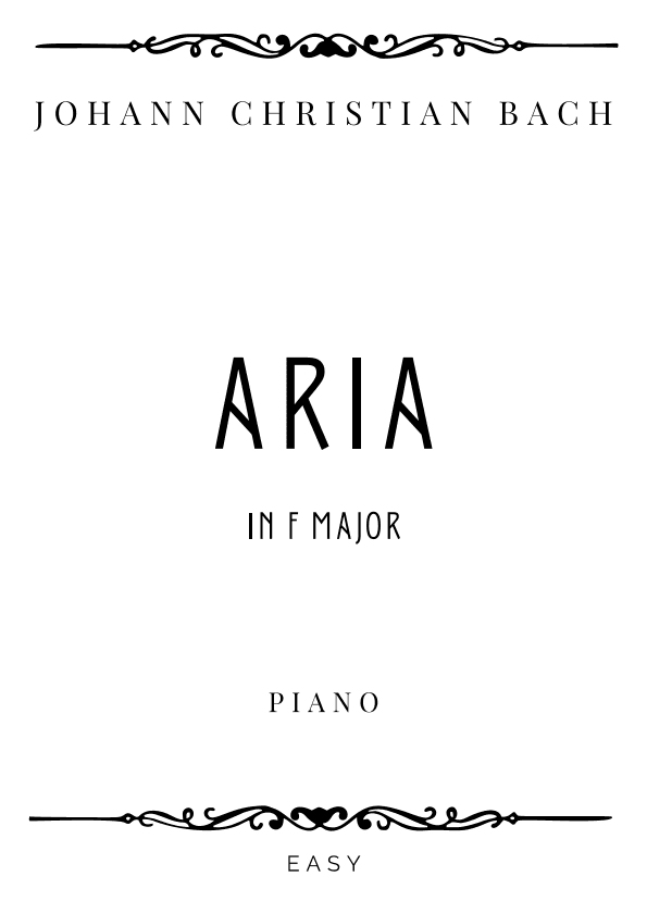 J.C. Bach - Aria in F Major (BWV 131) - Easy (arr. Piacere Music Sheets)