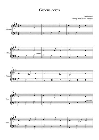 Greensleeves (arr. Roxana Belibou)