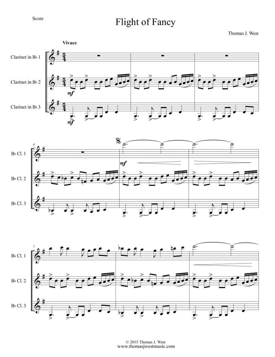 Flight of Fancy (Clarinet Trio Grade 4)