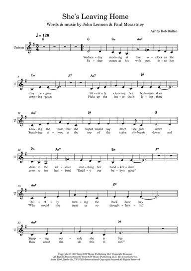 She's Leaving Home (arr. Rob Bullen)