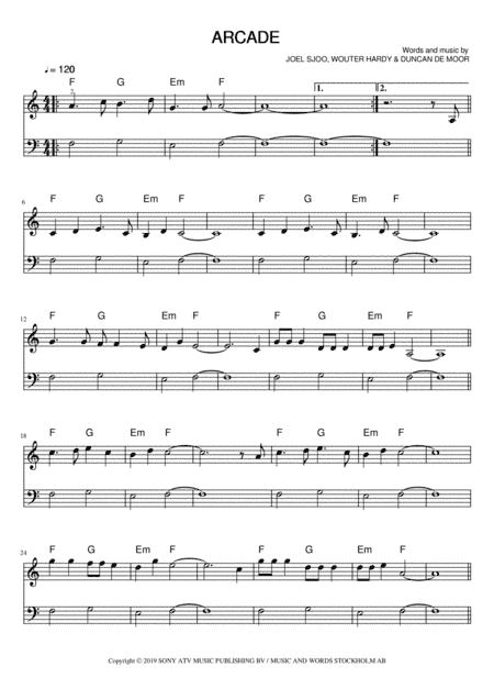 Arcade (arr. KeySheets)