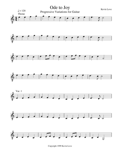 Ode to Joy - Progressive Variations for Guitar