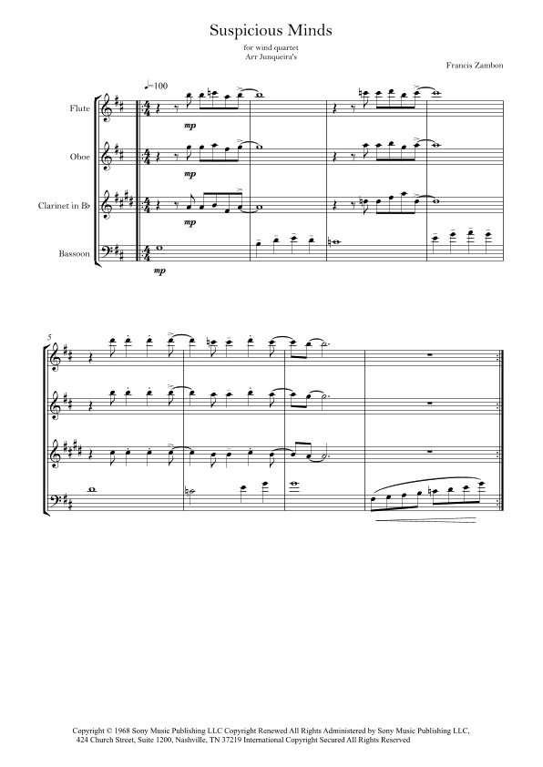 Suspicious Minds (arr. Junqueira's)