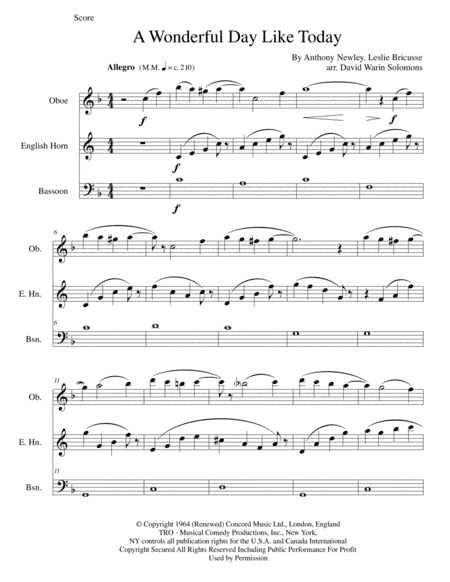 A Wonderful Day Like Today (arr. David Warin Solomons)