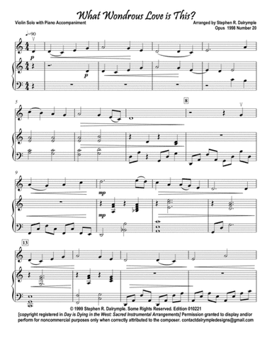 What Wondrous Love is This! with Amazing Grace (arr. Stephen R Dalrymple (Dalrymple Designs))