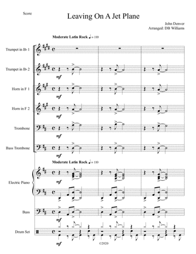 Leaving On A Jet Plane (arr. DB Williams)