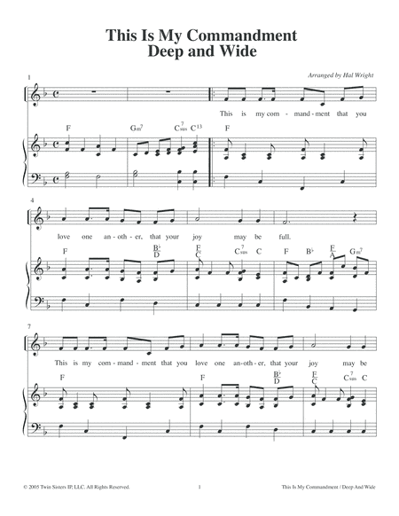 This Is My Commandment / Deep And Wide