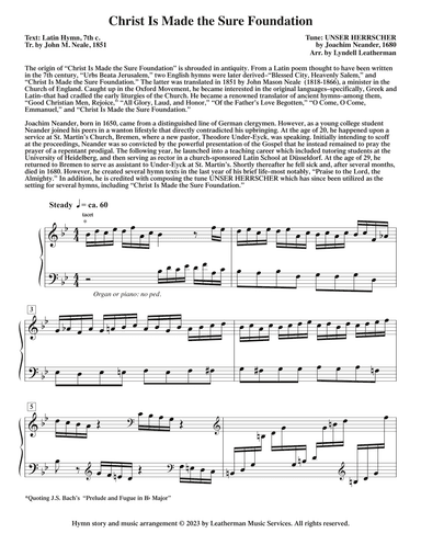 Christ Is Made the Sure Foundation (arr. Lyndell Leatherman)