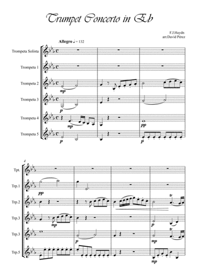 Haydn Trumpet Concerto in Eb (arr. David Pérez)