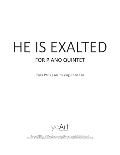 He Is Exalted (arr. Ying-Chen Kao)
