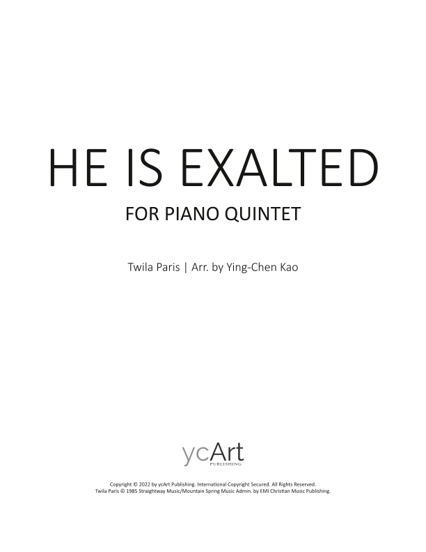 He Is Exalted (arr. Ying-Chen Kao)