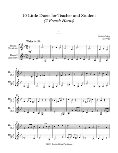 10 Little Duets for Teacher and Student (2 French Horns)