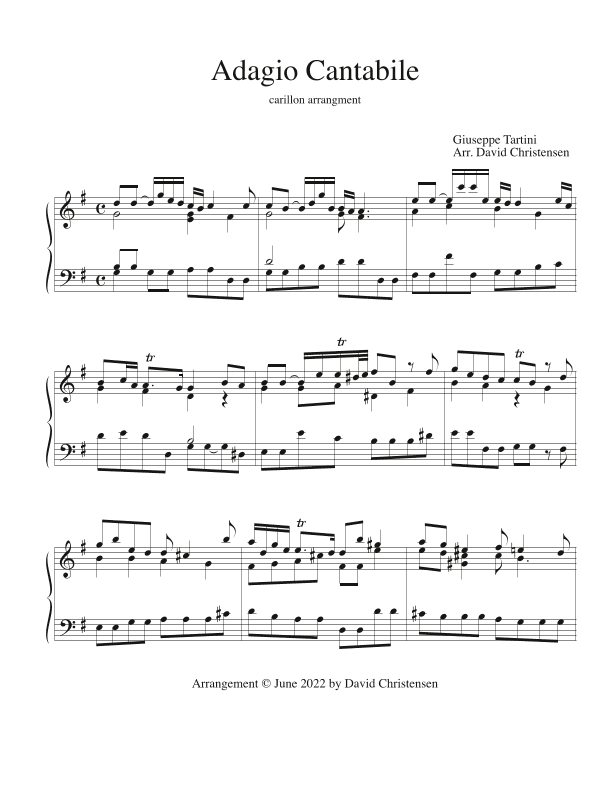 Adagio for carillon (arr. David Christensen)