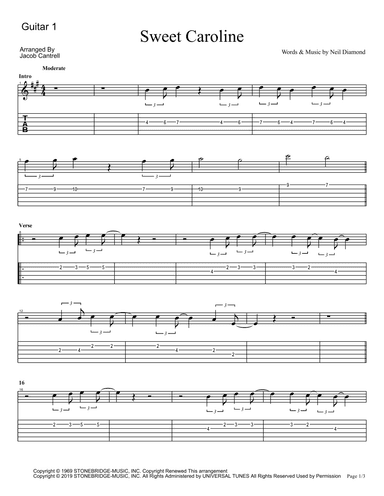 Sweet Caroline (arr. Jake Cantrell)