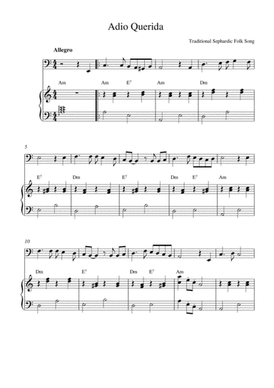 Adio Querida (Goodbye My Beloved) (arr. Kaiserin Rebecca)