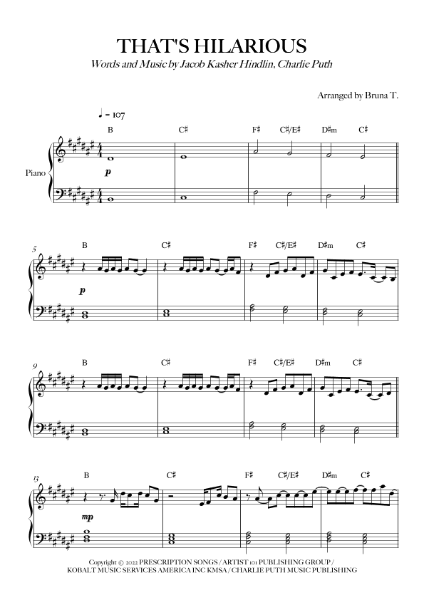 That's Hilarious (arr. Bruna T.)