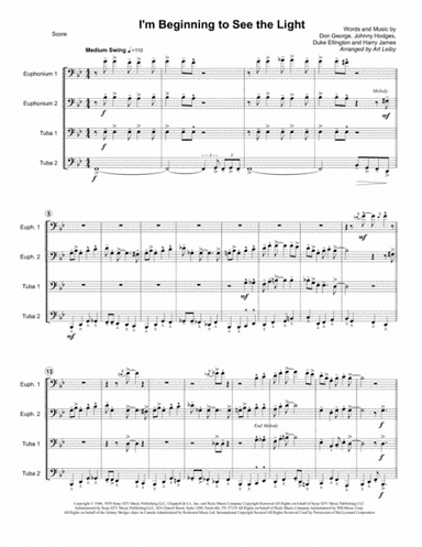 I'm Beginning To See The Light (arr. Art Leiby)