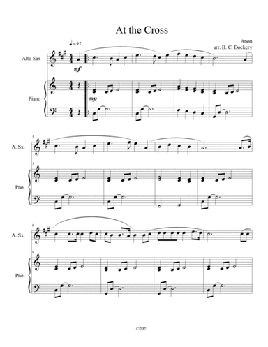 At the Cross (alto sax solo) with optional piano accompaniment (arr. B. C. Dockery)