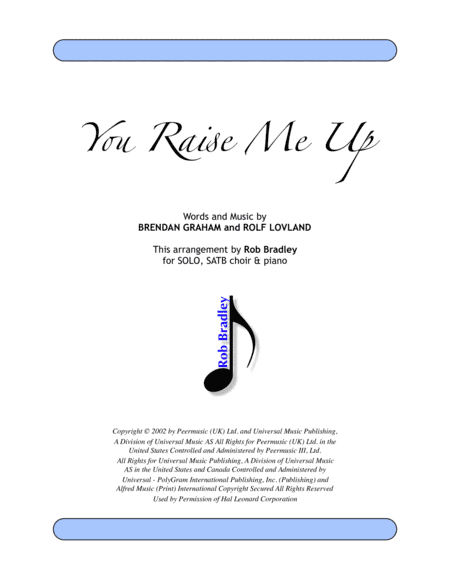 You Raise Me Up (arr. Rob Bradley)