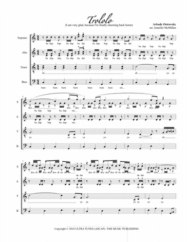 Ya Ochen'rad, Ved'ya, Nakonee, Vozvraschayaus' Domoi (arr. Jennifer McMillan)